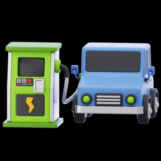 Electric car charging illustration
