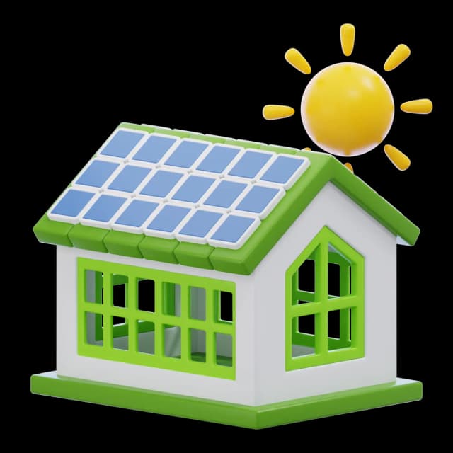 Solar house illustration
